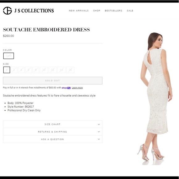 NWT JS Collections Soutache Embroidered Sleeveless Midi Dress Size 6 - Picture 2 of 5